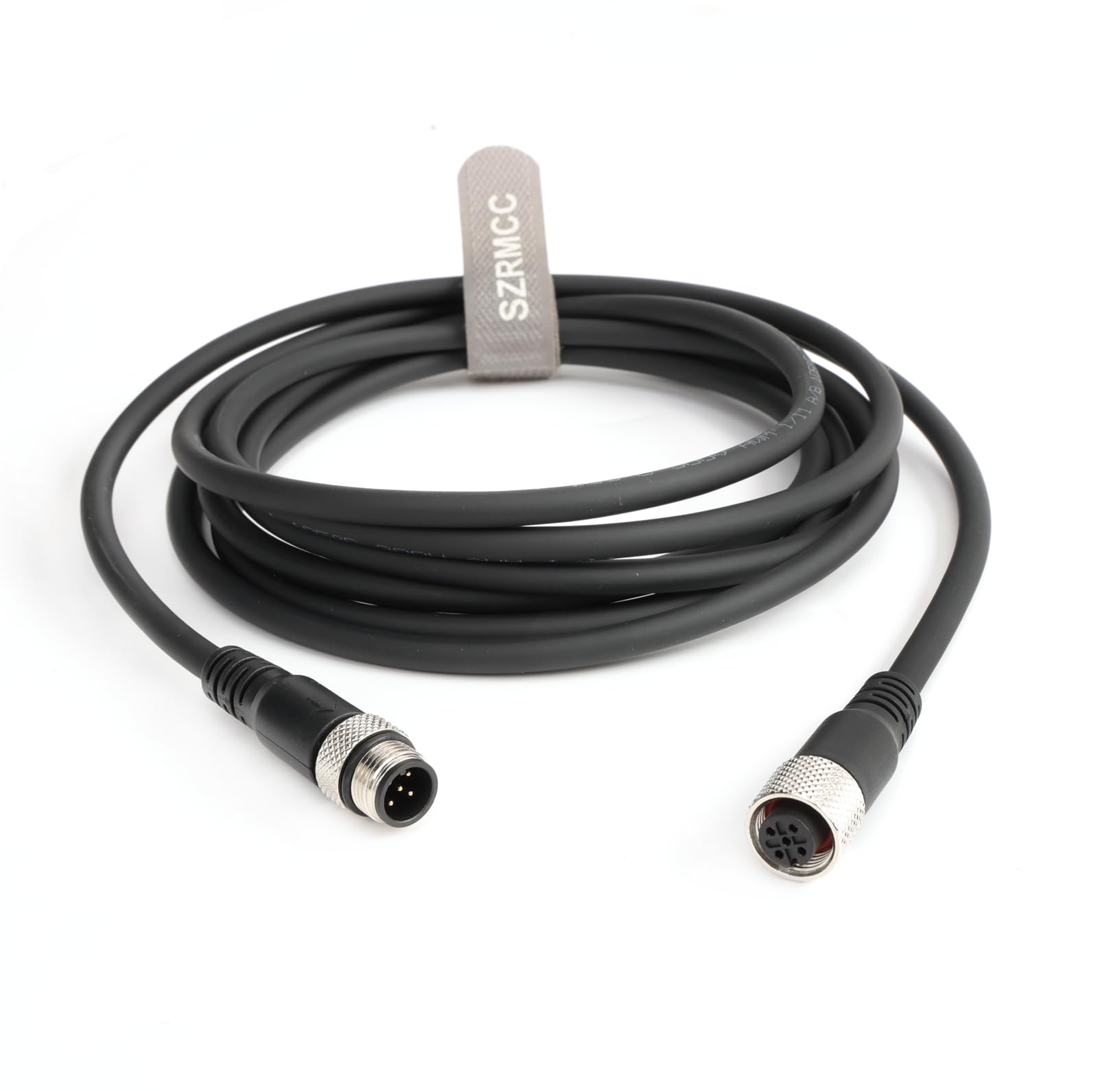 SZRMCC M12 5 Pin Male to Female Straight Aviation Sensor Connector Electrical Cable Connector High Flexiable Shielded Waterproof Cable for Industrial Camera Fieldbus Module (5m)