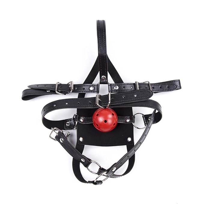 S&M Breathable Ball Gag Mundknebel Ballknebel Leder Bondage Front Klappe Knebel mit Mundknebel Schnallen Ball Gag Sex Spielze