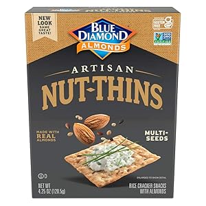 Blue Diamond Almonds Artisan Nut Thins Cracker Crisps, Multi-Seeds, 4.25 Ounce (Pack of 12)