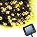 [8 Modes 100 LEDs] Milocos Solar Powered String Light, 33ft/10m Solar LED String Light, Ambiance Lighting, Solar String Lights for Outdoor, Gardens, Homes, Christmas Party (Warm White)