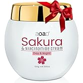 Sakura & Niacinamide Face Moisturizer for Women, Hyaluronic Acid Cream for Gifts, Brightening, Improves Dullness, Deep Nourish, Cherry Blossom Valentine's Day Gifts for Wife, Girlfriend, Mom, 4.59oz