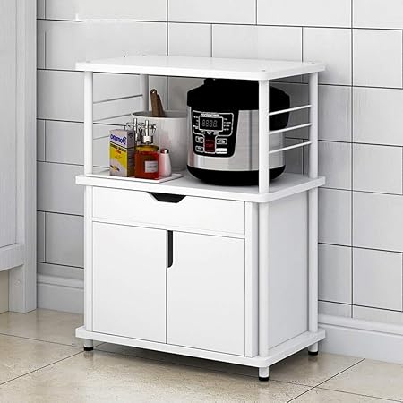 Yikuo Estante De Cocina, Dos Cajones Blancos, Marco Blanco ...