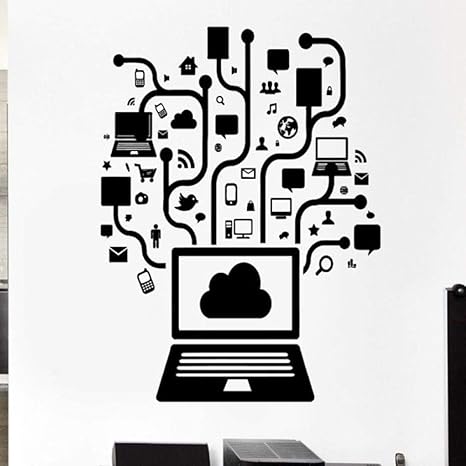 Amazon Kldfig プログラマーオフィススタジオビニールウォールステッカーシステムプログラムアイコンステッカーdiy事務用品装飾用ステッカー67x57cm ウォールステッカー オンライン通販