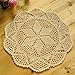 kilofly Crochet Cotton Lace Table Placemats Doilies Value Pack, 4pc, Hexa, Beige, 12 inch