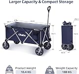 Ohuhu Folding Trolley Wagon 180kg Capacity Heavy Duty Camping Cart Blue view 5