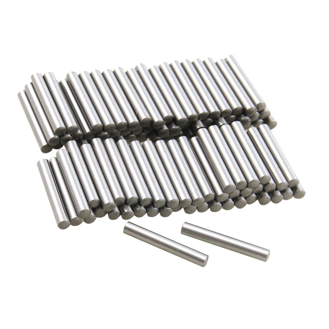 Unifizz 100Pcs 2 x 16mm Dowel Pin 304 Stainless Steel Shelf Pegs Support Shelves Silver Tone