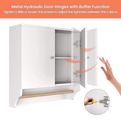 Buy Medicine Cabinet Bathroom Wall Cabinet Bathroom Storage Cabinet With Adjustable Shelf Hanging Cupboard Storage For Bathroom Kitchen White Bathroom Wall Cabinet With Towel Bar 23 62x7 87x24 41 Online In Indonesia B08vwf165q