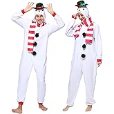 Rabtero Christmas Costume Adults, Santa Claus/Snowman Onesie Women, Funny Xmas Costume for Christmas Festive Holiday