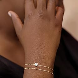Poxtex Gold Zircon Bracelets for Women No Tarnish