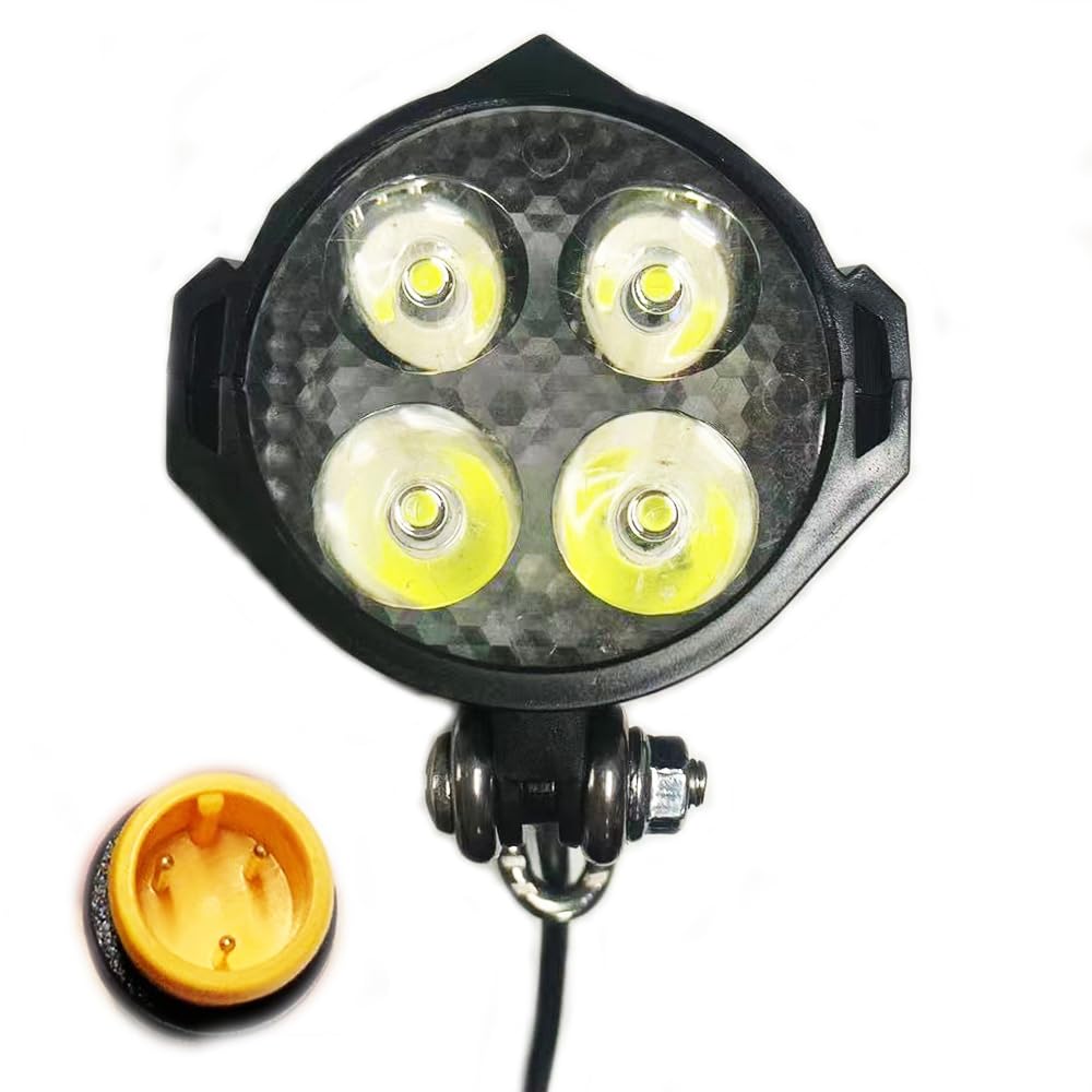 Photo 1 of NULKOMMA Ebike Headlight 24V-60V Super Bright LED Light for Electric Bike Scooter Mountain Bike Light for Night Riding Waterproof (3-pin male)