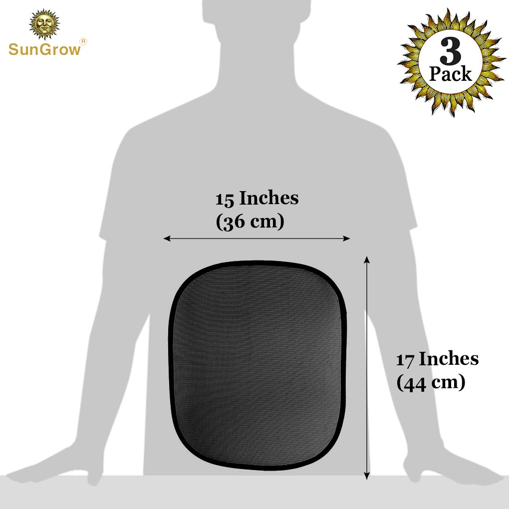 3 Car Sunscreen Shade for Dogs --- Covers and Protects Pets from Harmful UV Rays, Sunglare and Heat - Ideal for Side and Rear Windows - Premium Quality PVC