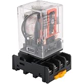 Baomain Power Relay MK2P-I 24VDC Coil DPDT 8 Pin with Plug-in Terminal Socket, for Automation and Control Systems