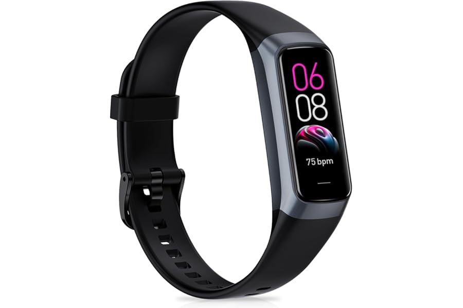 Fitness Tracker with 24/7Heart Rate, Blood Pressure, Sleep Tracking, Calorie, Activity Tracker with 1.1" AMOLED Color Screen, Waterproof Step Tracker for Android iPhones Women Men