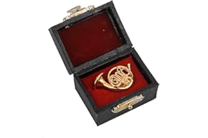 Dselvgvu Miniature Musical Instrument Fashion Lapel Pin Mini Musical Instrument Brooch Model with Red Velvet Lined Instrument Case Christmas Birthday Gifts Decoration and Ornament for Men and Women