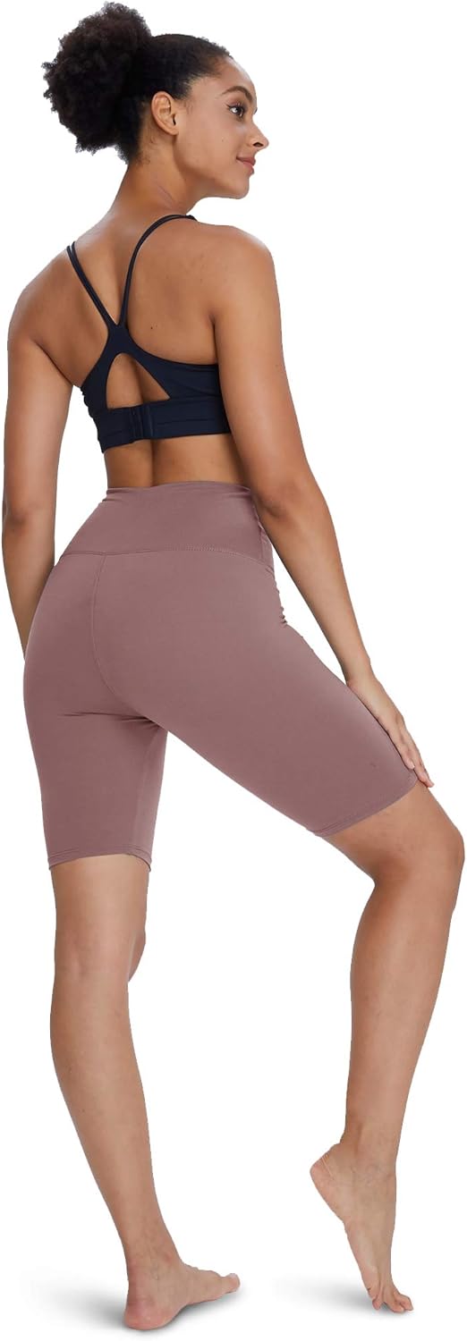 YOLIX High Waisted Biker Shorts for Women - 8" Soft Tummy Control Stretchy Yoga Shorts for Workout, Training, Running: Clothing