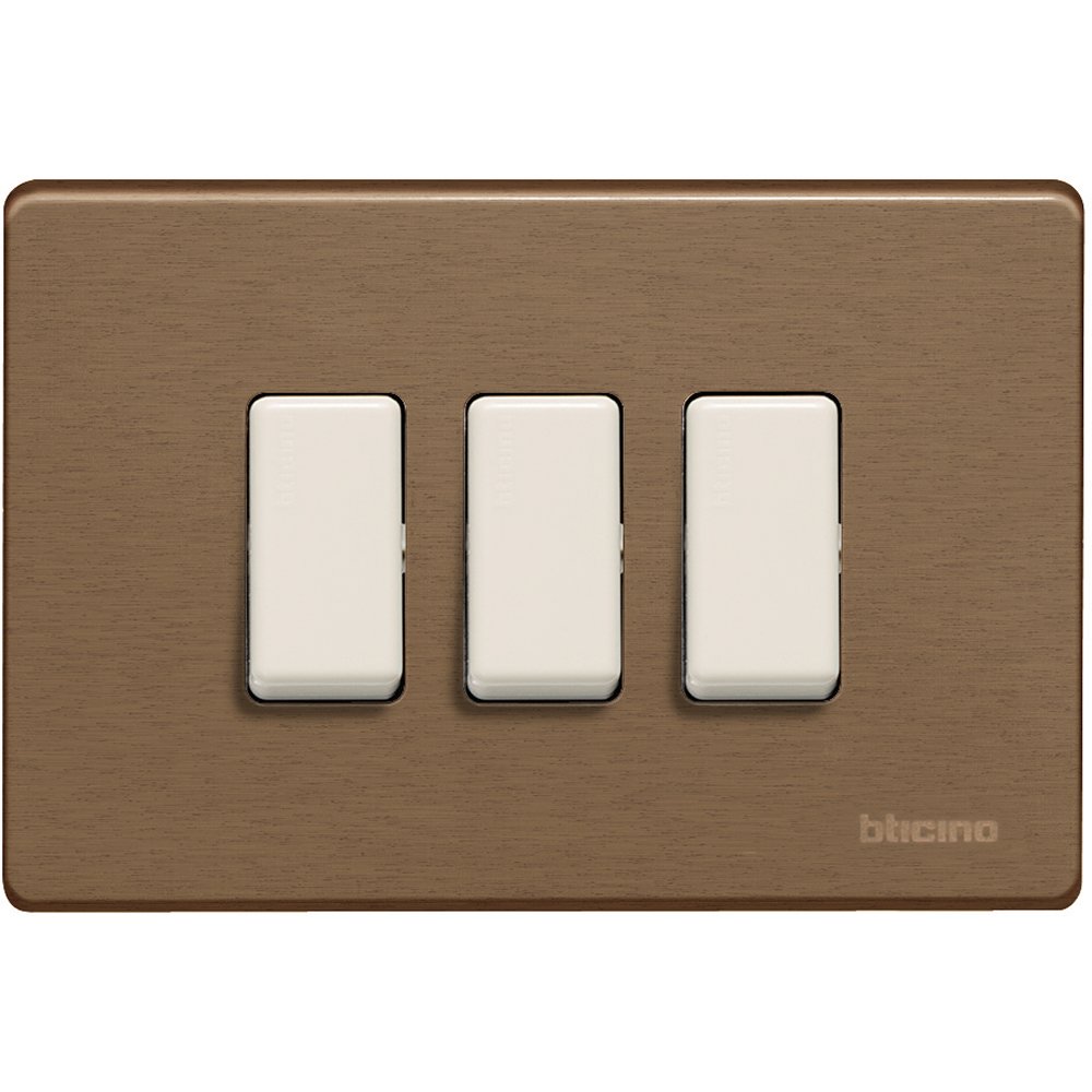 BTicino 503/3/BR Plate Magic 3 places, Bronze
