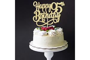 QERTESL Gold Glitter Happy 95th Birthday Cake Topper,Cheers to 95 Years,happy 95th Birthday Cake Topper,95th Anniversary Cake Topper， men and women 95 years old happy birthday Party Decoration