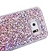 [Not for S6 Edge Plus] Galaxy S6 Edge Case, Galaxy S6 Edge Liquid Glitter Case,PHEZEN 3D Creative Design Shiny Quicksand Flowing Bling Glitter Sparkle Heart Clear Hard Case for Samsung Galaxy S6 Edge