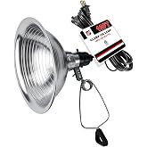 EP 18/2 10 FT Clamp Lamp Light with Detachable 8.5 Inch Aluminum Reflector | SPT-2 Cord, 150 Watt E26 Socket (No Bulb Include
