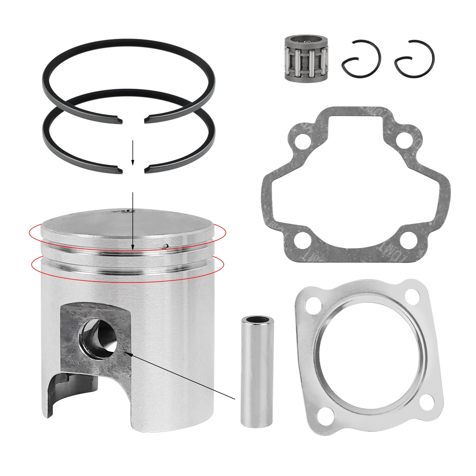 Kit Cylindre Piston 60cc Pour Yamaha PW50 / QT50 (1981-2009) - Kit De Restauration Moteur Neuf