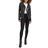 Kenneth Cole Women's Faux Leather Zip Jacket With Envelope Collar