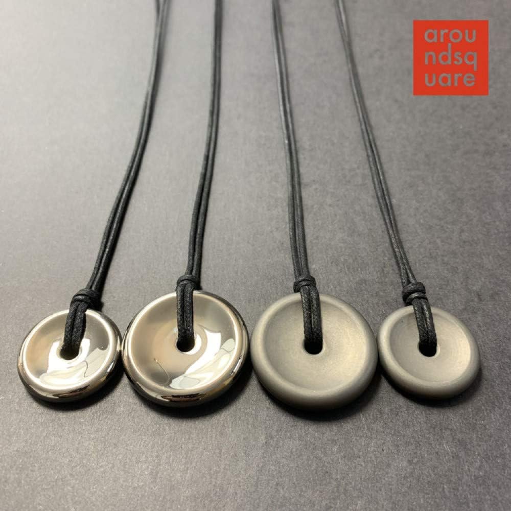 AroundSquare Mini Wearable Deadeye Contact Coin-Mini - Pendant Version of a Manipulation, Worry Stone (Titanium Sandblast)