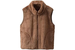 BAYRTIC Girls Boys Zippered Vest Warm Soft Fleece Outerwear Jacket with Pockets 3-12 Years