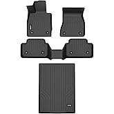 HAFIDI Floor Mats & Cargo Liner Set Fit for 2024 2025 2026 BMW 5 Series G60 (530i/530i xd/540i/540i xd) All Weather Protection TPE Anti-Slip Automotive BMW 5 Floor Liners Custom Accessories - Black