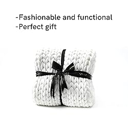 YnM Weighted Blanket, Handmade Chunky Yarn Knitted