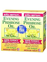 Primavera (Primrose Oil 1300 mg Royal individual Pack de Bretaña American Productos de salud 12,...