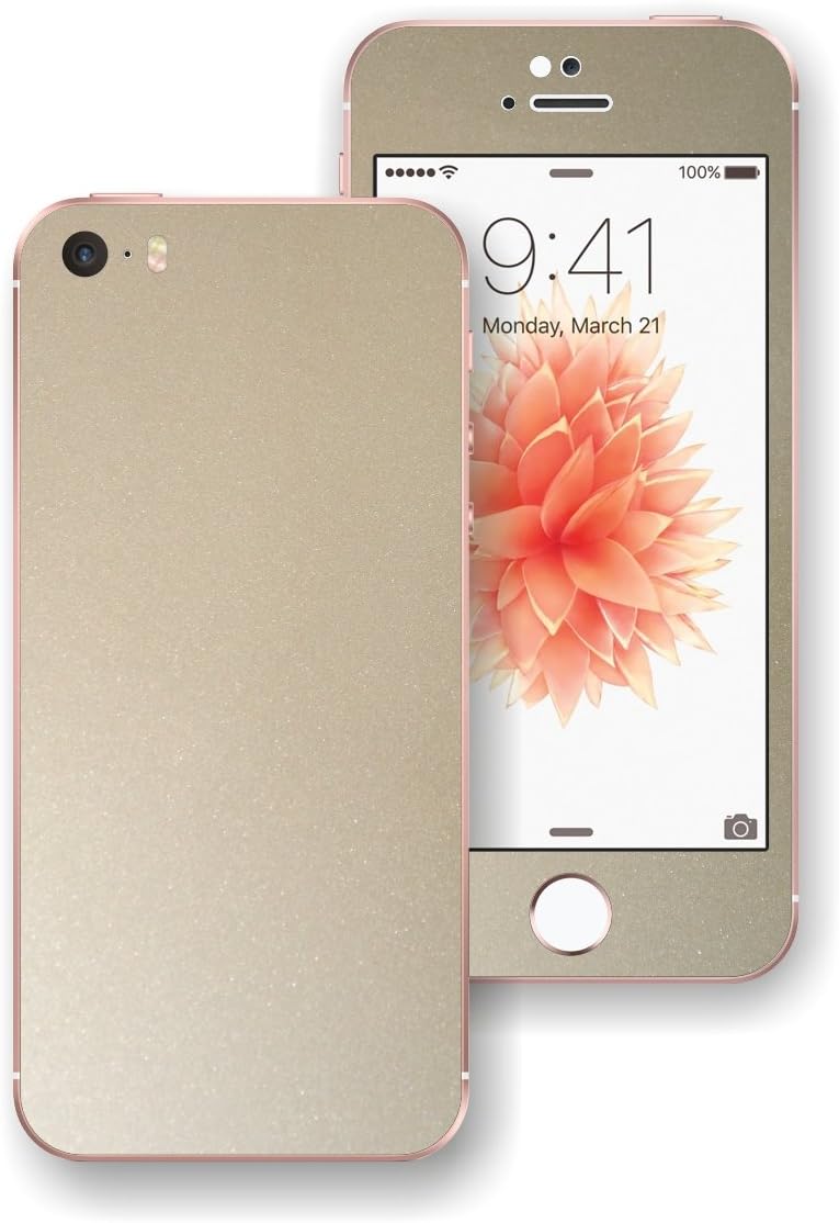 For iPhone SE GLOSSY COLORFUL FULL BODY Wrap Sticker Cover Protector Decal Skin (CHAMPAGNE GOLD)