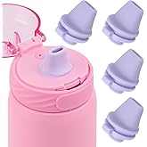 4pcs Bite Valve Replacement for Ello Cooper 22/32oz Stainless Steel Water Bottle, Water Bottle Mouthpiece BPA Free Silicone Cap Lid Spout for Ello Cooper 18/22/32/40oz Accessories Parts(Purple)