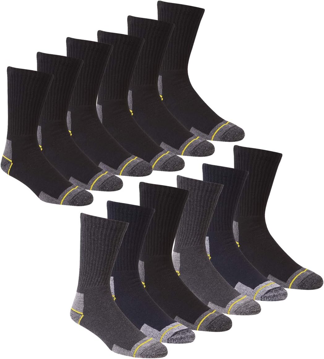 Men's Size 12-14 Thick Socks Multipack Heavy Duty Reinforced Heel For Steel Toe Boots Mens Work Socks