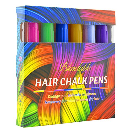 Hair chalk set, kyerivs 6 color metallic glitter temporary hair c…