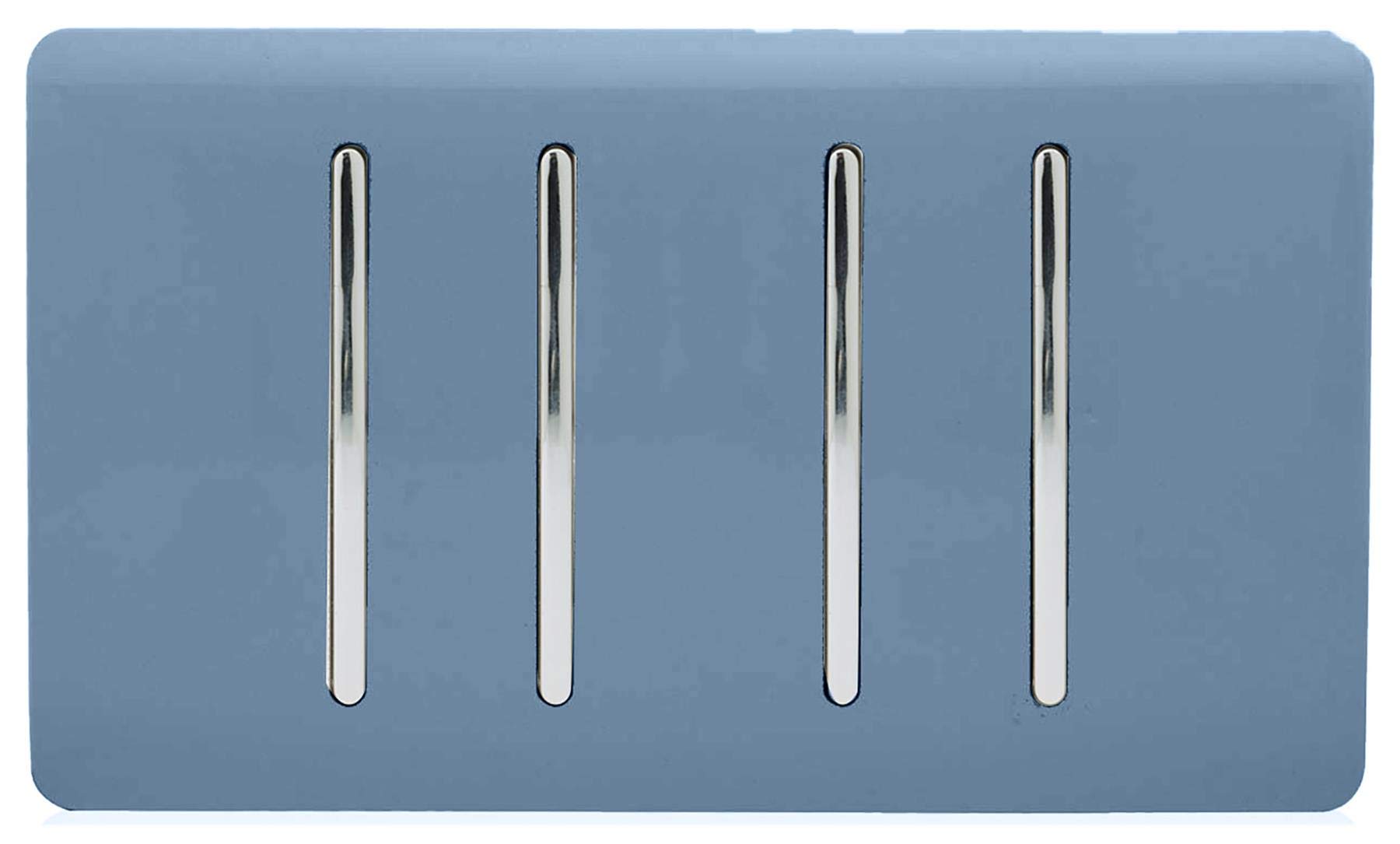Trendi 4 Gang 3 Way Intermediate Artistic Modern Glossy 10 Amp Rocker Light Switch Sky