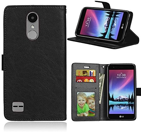 LG K20 Plus Case, Nicelin Classic Pattern PU Leather Wallet Type Magnet Closed Flip Stand Case for LG K20 Plus / MP260 / TP260 (Black)