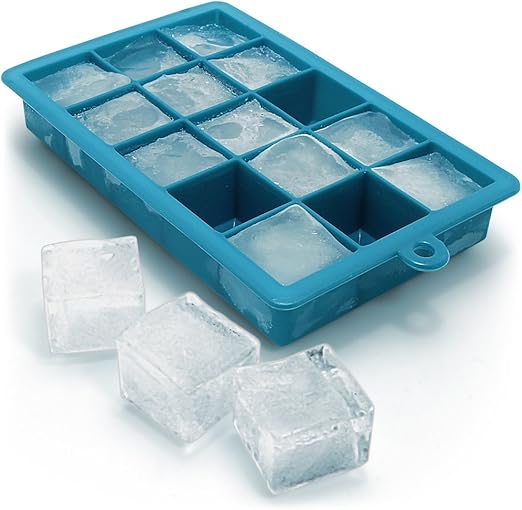 iGadgitz Home Silicone Ice Cube Tray 15 Square Food Grade Ice Cube