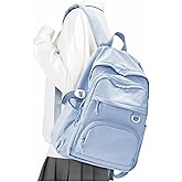 Lendolk Lightweight College Backpack for Women Men Cute School Bag for Teens Girls Boys High School Backpack for Students Waterproof Casual Daypack Backpack(Milky Blue)