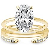 Maxinejewelry 3.5 Carat Oval Solitaire Engagement Ring Set, S925 Silver 3-Piece Cubic Zirconia rings for women, Promise Ring with Two Matching Wedding Bands, Luxury Women’s Bridal Wedding Jewelry