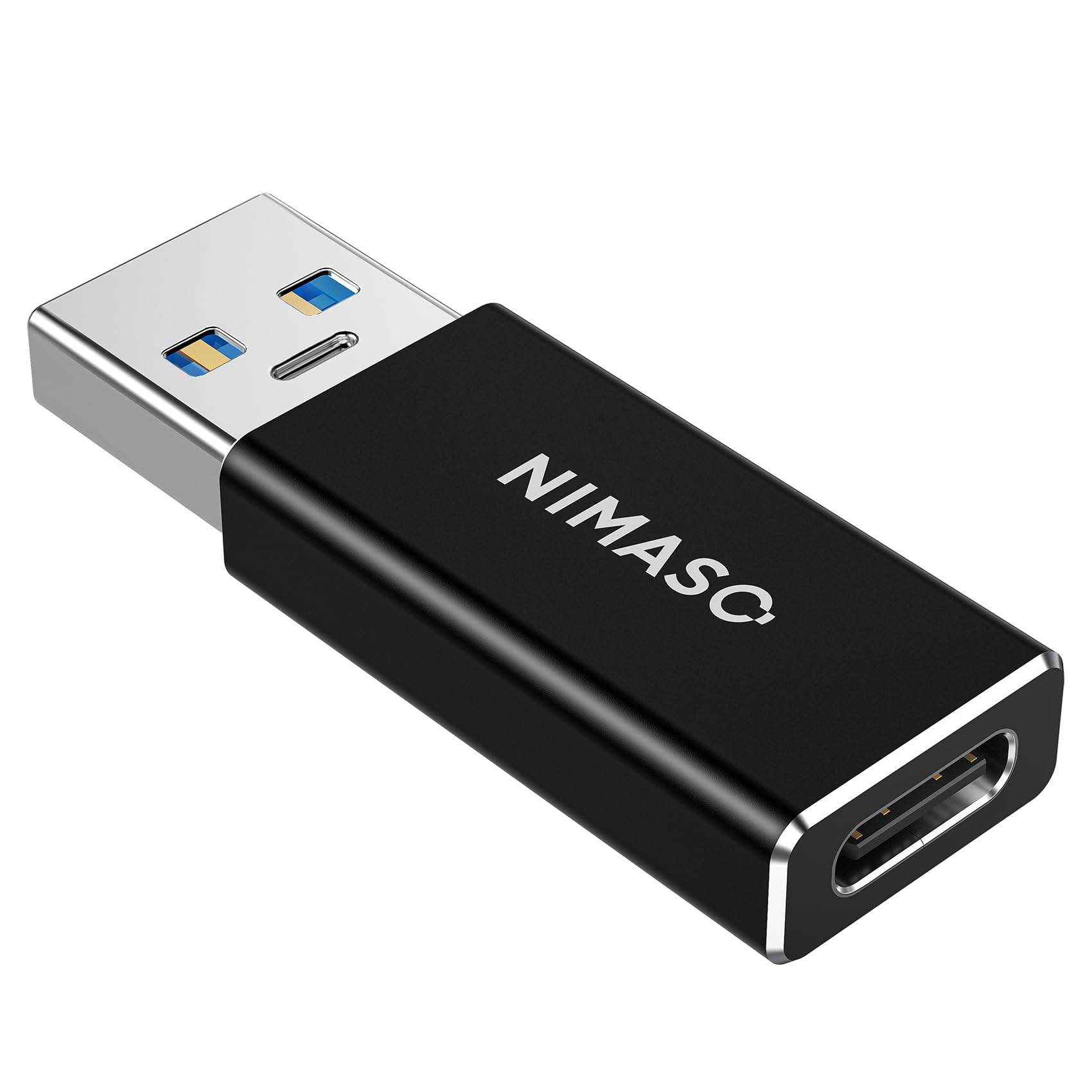 NIMASO USB Type C（メス）to USB 3.0（オス）変換アダプタ【両面USB 3.0 高速データ伝送】QC3.0 高速充電 スマホ/パソコンなどに対応 usb c 変換コネクタ Black NAD22A437商品画像