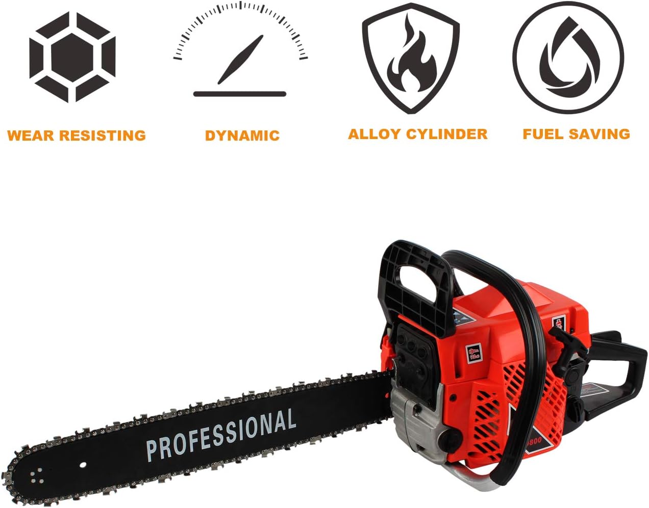 AUTOJARE Petrol Chainsaw, Easy Start, 20" Bar, 2 cycle, 52cc, 2 Stroke, Cordless Chainsaw Cutting Wood