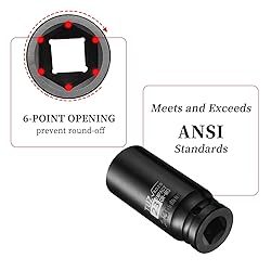 TUZkozs 1/2-Inch Drive 23mm Deep Impact Socket with