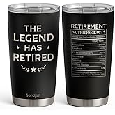 SANDJEST Retirement Tumbler 20oz, Stainless Steel Travel Cup with Lid, The Legend Has Retired Insulated Coffee Mug, Retirement Gifts for Men Coworkers Boss Friends on Birthday Christmas Farewell