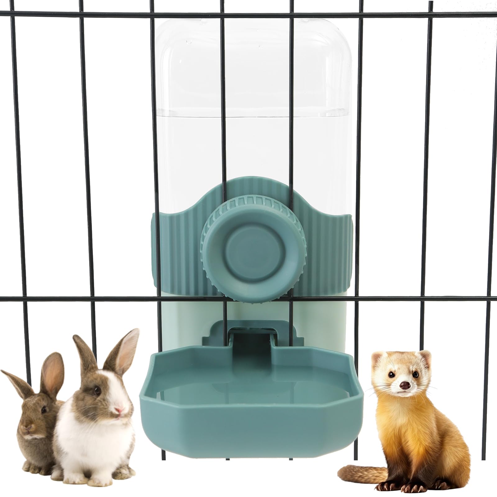 Photo 1 of Chebet Rabbit Water Bottle, 800ml/28oz Hanging Automatic Water Dispenser for Cage, Ferret Bunny Guinea Pig Water Bowl,Suitable for Small Animal (Blue, 800 ml/28 oz)