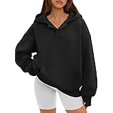 ATHMILE Oversized Hoodies for Women Fashion V Neck Pullover Sweatshirts with Thumb Hole Y2k Clothes Fall Outfits 2026