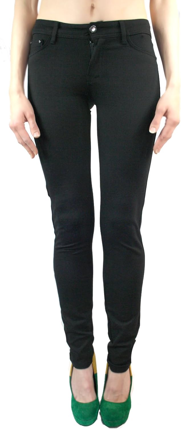 Damen 7/8 Jeans Leggings Jeggings Skinny Stretch Hose Denim Sportleggins Treggings Hoher Taille Yogahose Jogginghose Frauen Slim Sporthose Tights - Foto 5