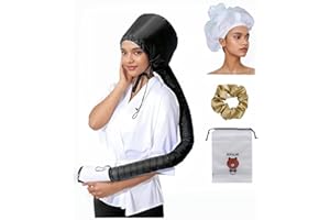 GENERIC Hair Dryer Bonnet with Hair Plopping Net,Portable Home Deep Conditioning Hair Care Hot Cap, Speed Up Drying Tme