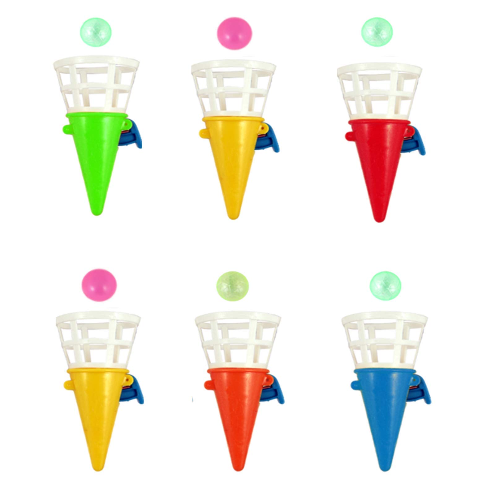 Henbrandt 6 x Mini Click And & Catch Cones Birthday Party Loot Bag Pinata Toys Fillers