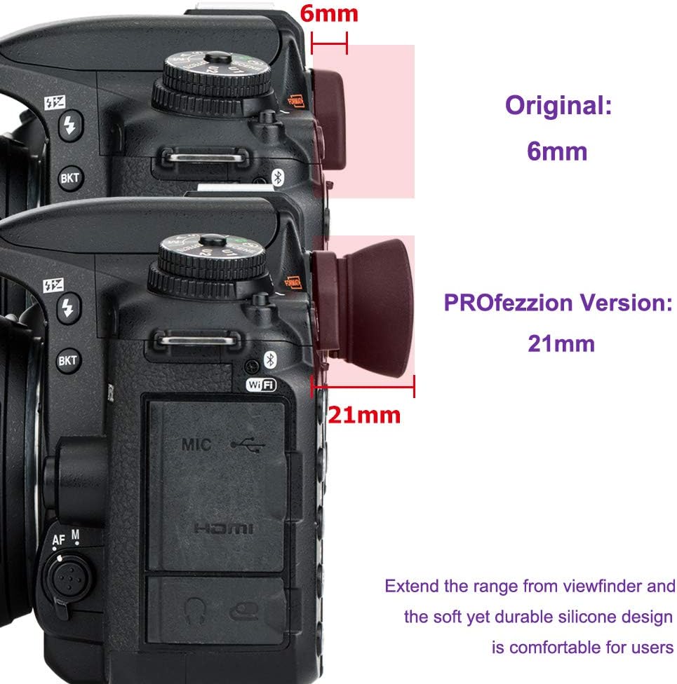 Extended-Type Soft Silicone Eyepiece for Nikon D7000 Series, D3000 Series, D5200 D5100 D5000, D750 - Image 4