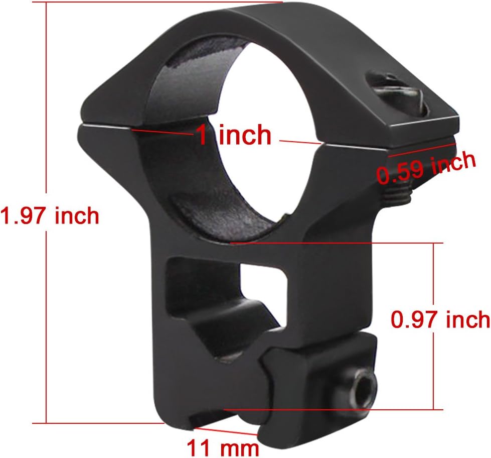 Modkin 11mm Dovetail Scope Mounts for 1'' Scope Tube High Profile for Airguns or Premium .22 Rifles (Set of 2) : Sports & Outdoors